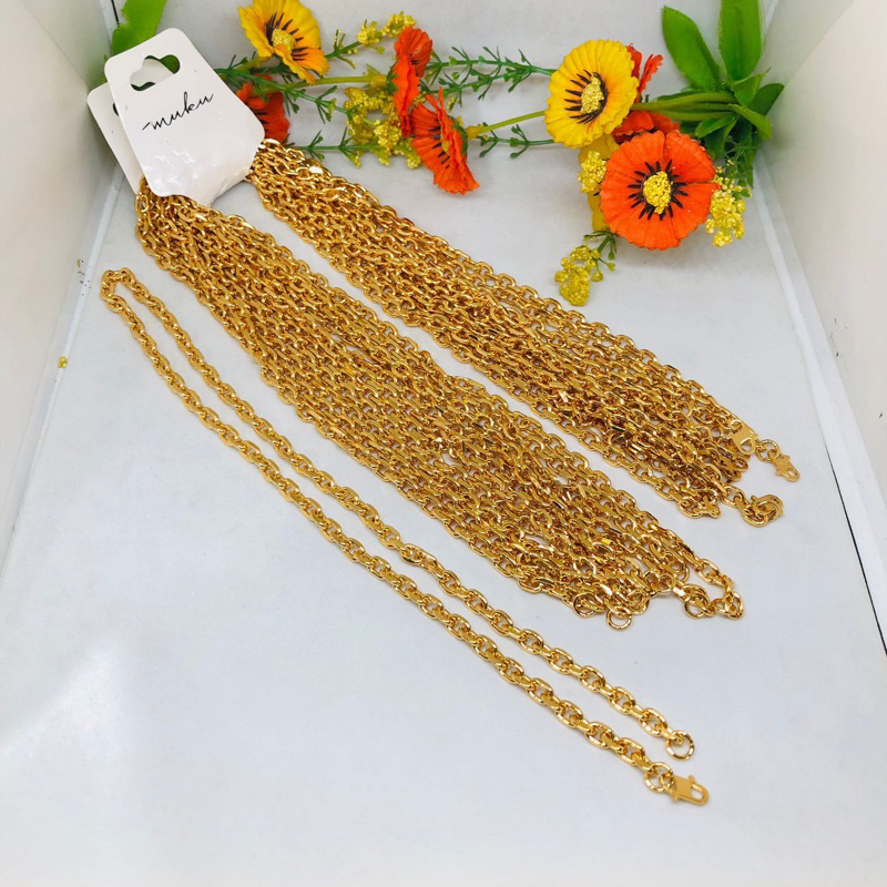 kalung wanita rantai nuri tebal kalung dewasa perhiasan wanita lapis emas gold aksesoris fashion wan