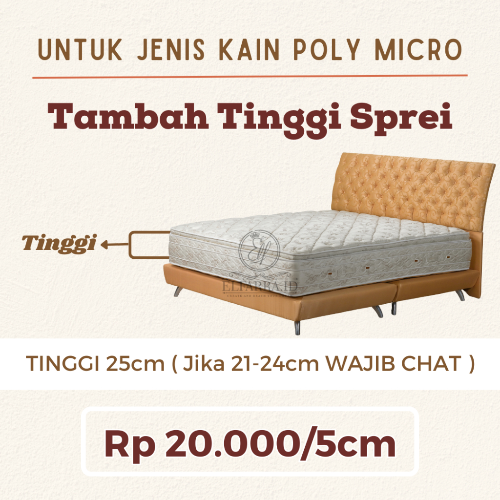 KAIN POLY MICRO I CUSTOM TAMBAH TINGGI SPREI / JENIS KAIN POLY MICRO