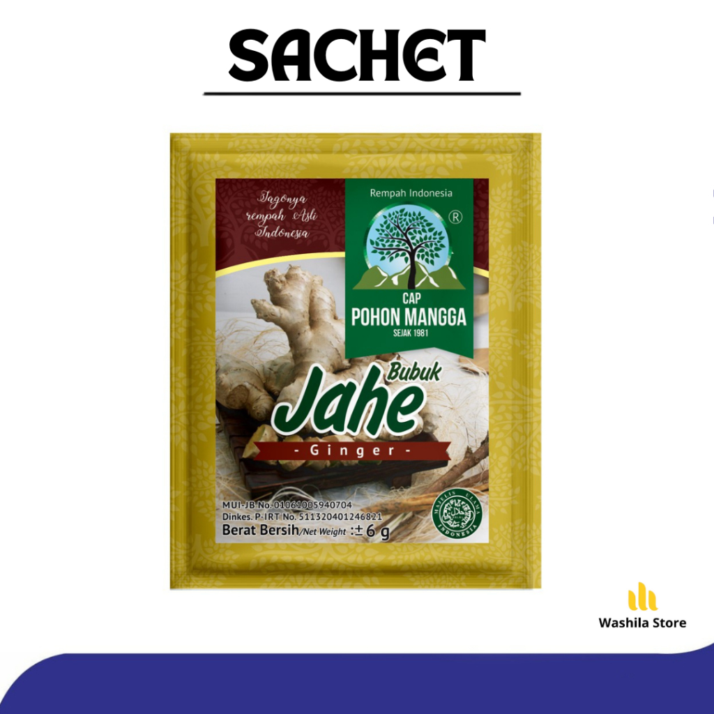 

SACHET - Bumbu Bubuk JAHE Bumbu Masak Jahe Bubuk Cap Pohon Mangga Instan Kemasan 1 Sachet