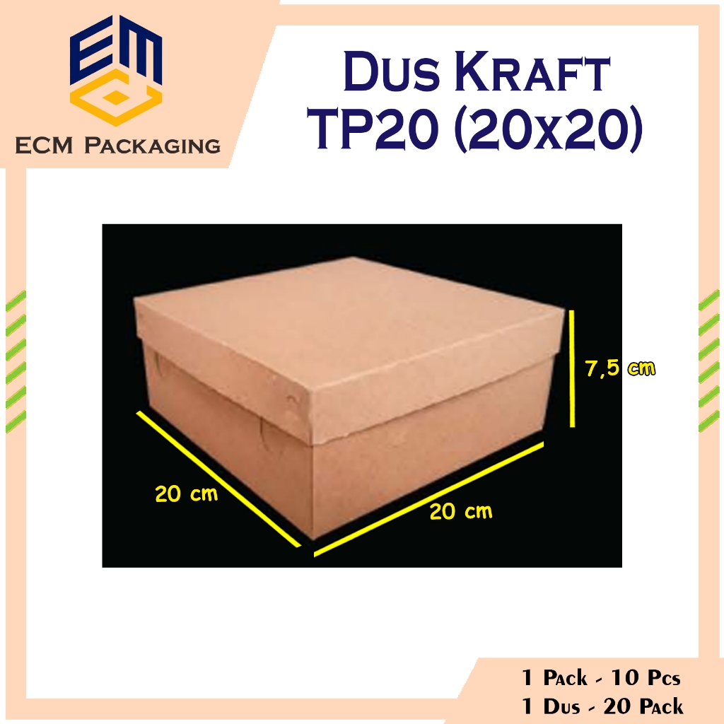 

Dus Nasi TP20 20x20x7,5cm TEBAL| Dus Nesto | Box Snack TPS20 | Dus Arisan | Dus Kraft Coklat | Dus Nasi | Kardus Snack Coklat 10 pcs