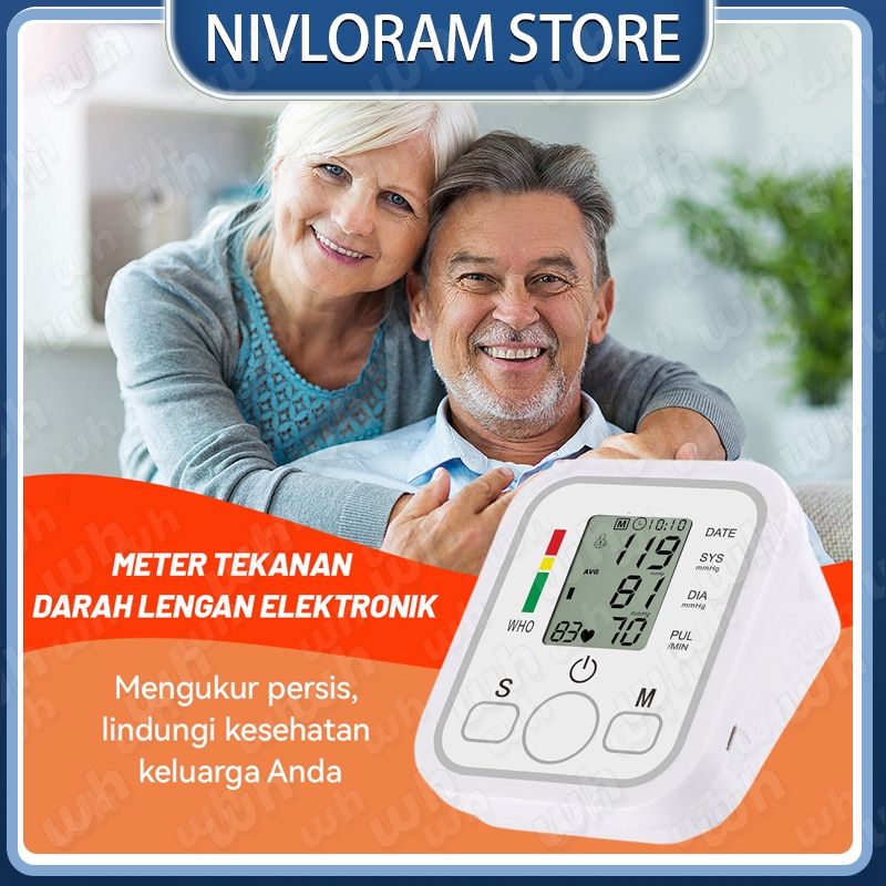 Monitor tekanan darah elektronik jenis lengan manset rumah deteksi asli alat pengukur tekanan darah 