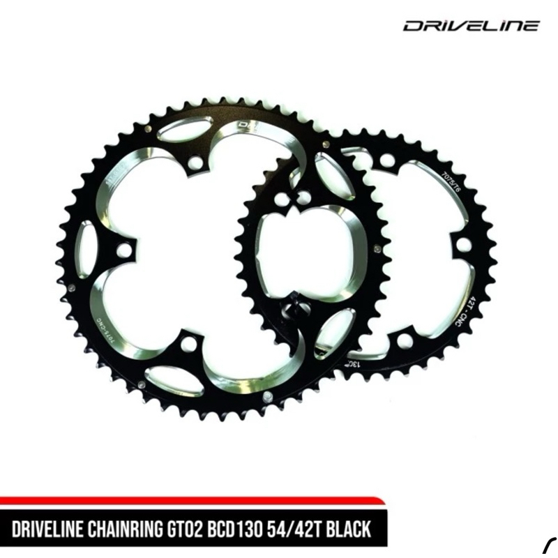DL. DRIVELIN CHAINRING GT02 BCD130 54/42T