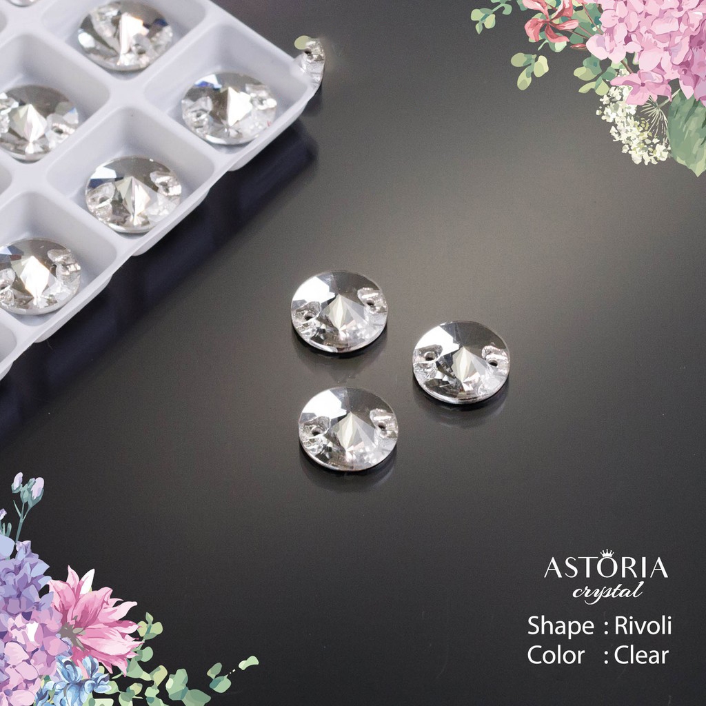Astoria kristal jahit kaca bentuk navette Cristal / Batu Payet