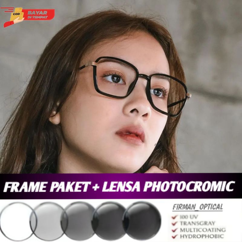 Frame kacamata wanita kacamata minus kacamata paket lensa + photocromic ( 8829 )