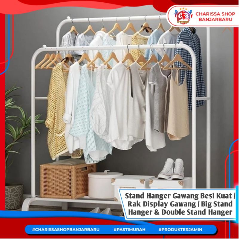 Double Stand Hanger Gawang Besi Kuat / Rak Display Gawang / Big Stand Hanger & Double Stand Hanger