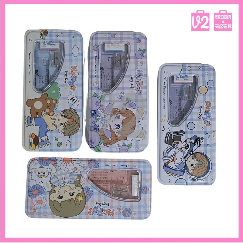 

V2_Pensil Case Kaleng B-189-01 | Kotak Pensil XiaoLingJing