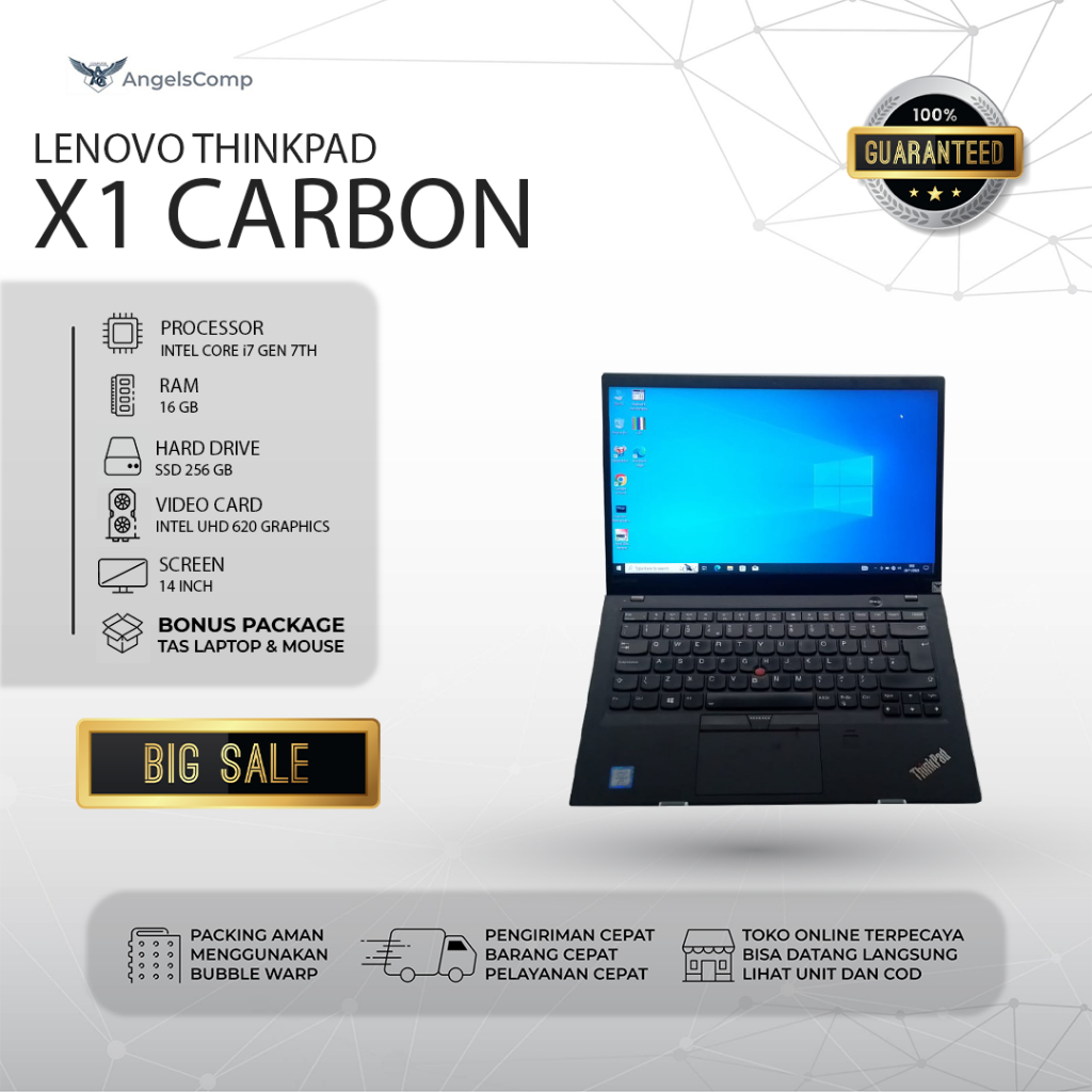 Laptop Lenovo Thinkpad X1 Carbon i7 Gen 7 - RAM 16 SSD 256