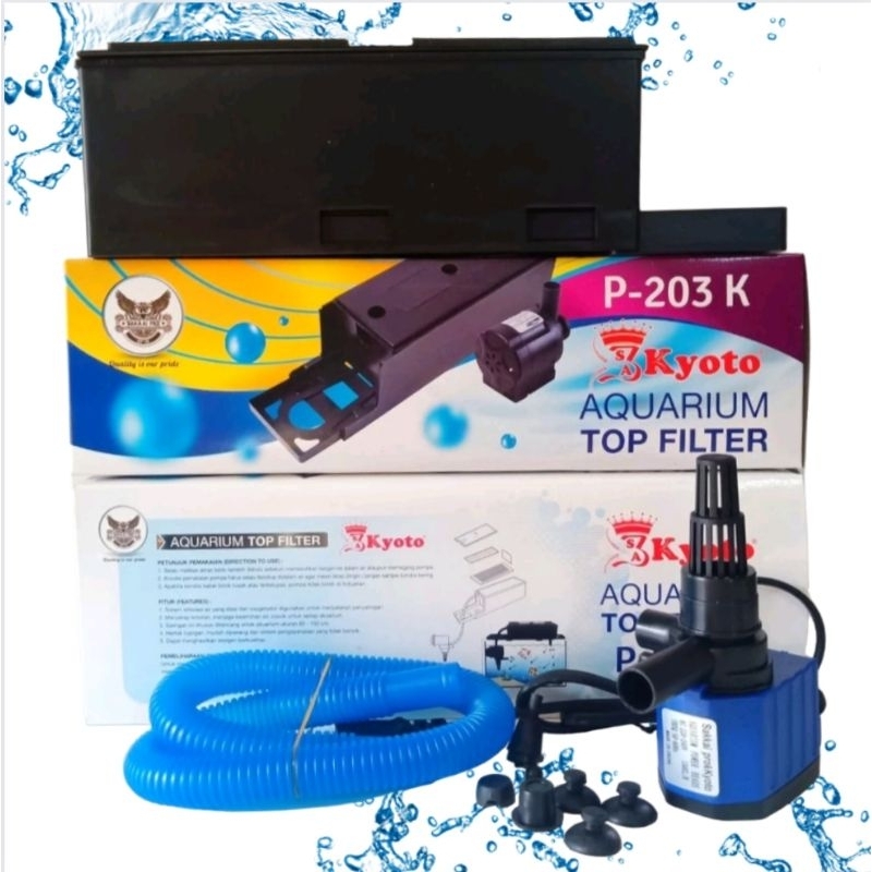 BOX FILTER KYOTO P 203K Pompa set lengkap filter aquarium