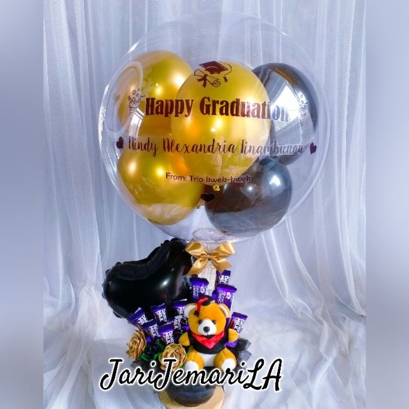 Buket balon wisuda laki-laki, buket wisuda cowok, buket wisuda medan, buket wisuda pria