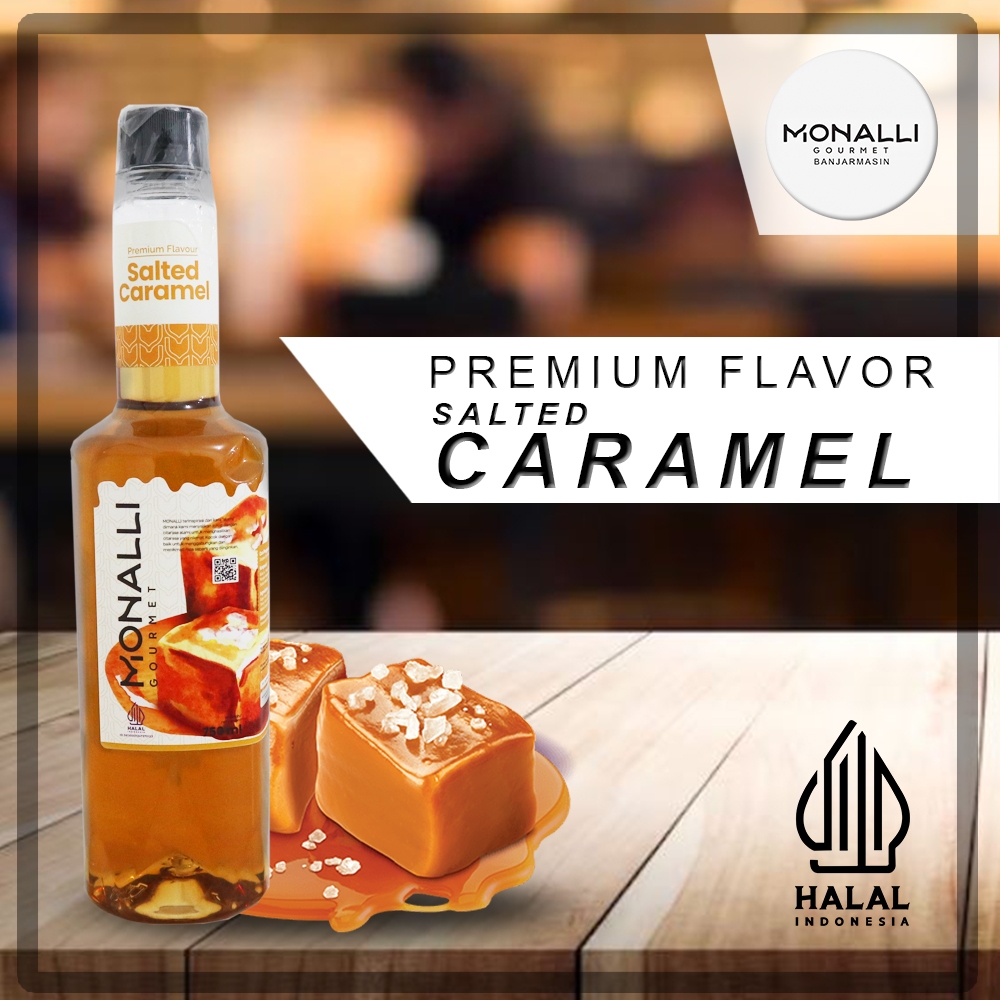 

Monalli Premium Syrup Salted Caramel 750 mL - Sirup Rasa Karamel Asin Premium untuk Resto / Cafe