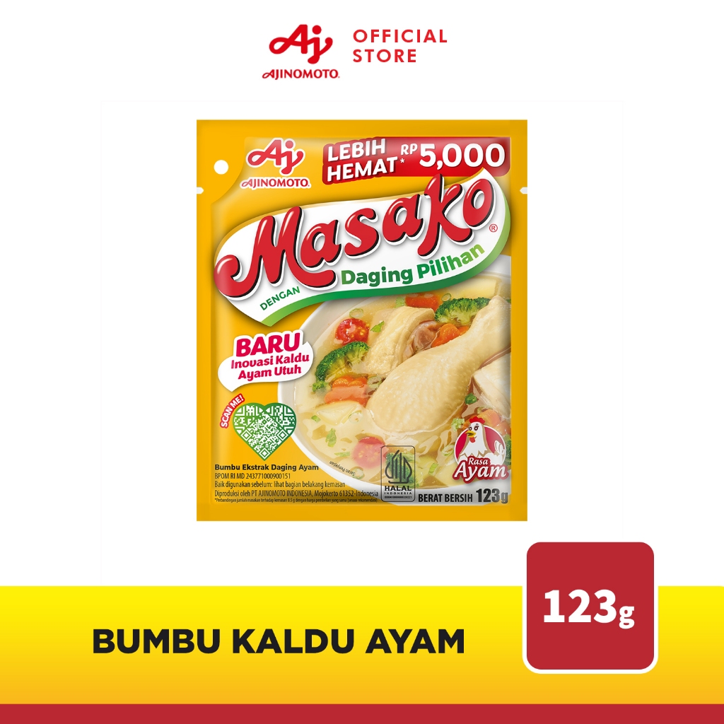 

Masako® Bumbu Kaldu Ayam Penyedap Rasa 123g