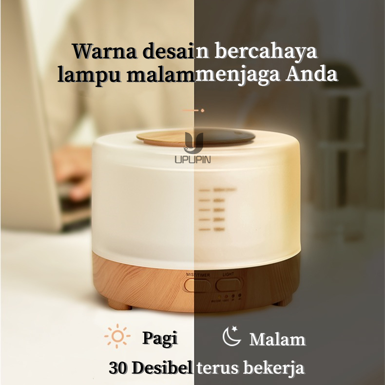UPUPIN Humidifier Diffuser Aroma Terapi Essential oil Pelembab + Remote 7 Color Led