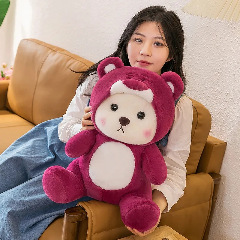 Boneka Mainan Bear Lotso Hodiee Kupluk Jumbo Mainan Boneka Viral Tedy bear Cosplay Cute 55 Cm High Quality Import SNI