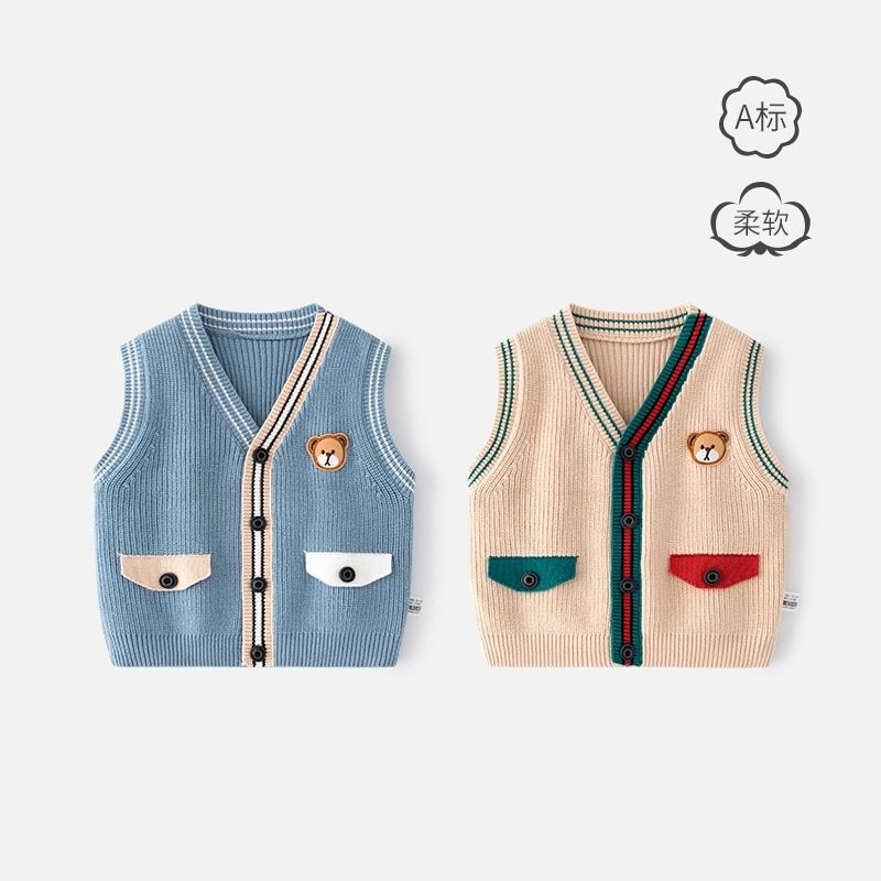 Vest rajut anak laki-laki umur 1-8 tahun/ Vest knit anak laki-laki/ Vest rajut anak beruang/ Vest ra