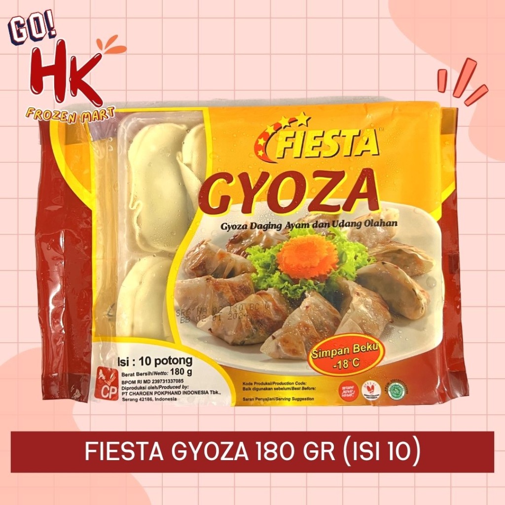 

Fiesta Gyoza 180gr isi 10 | dumpling pangsit ayam ala jepang korea kukus goreng HK Frozen Mart