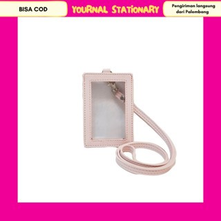 

ID Flashee Card Holder Plastik Name Pink Muda Tag Mika Flashee ID Card Lanyard Kulit Dua Sisi Transparan Termurah PU Leather