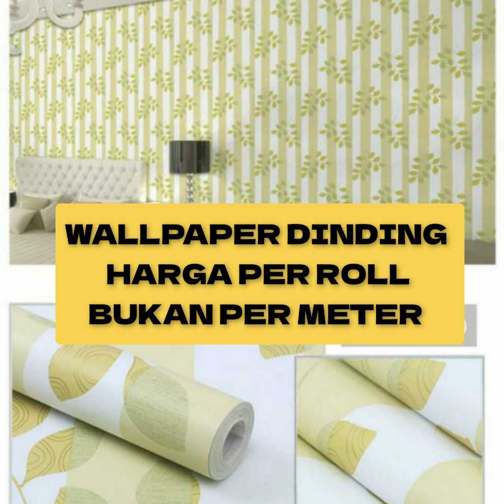 Wallpaper Stiker Dinding HIJAU DAUN SALUR Dekorasi Kamar Tidur Ruang Tamu Dapur Rumah