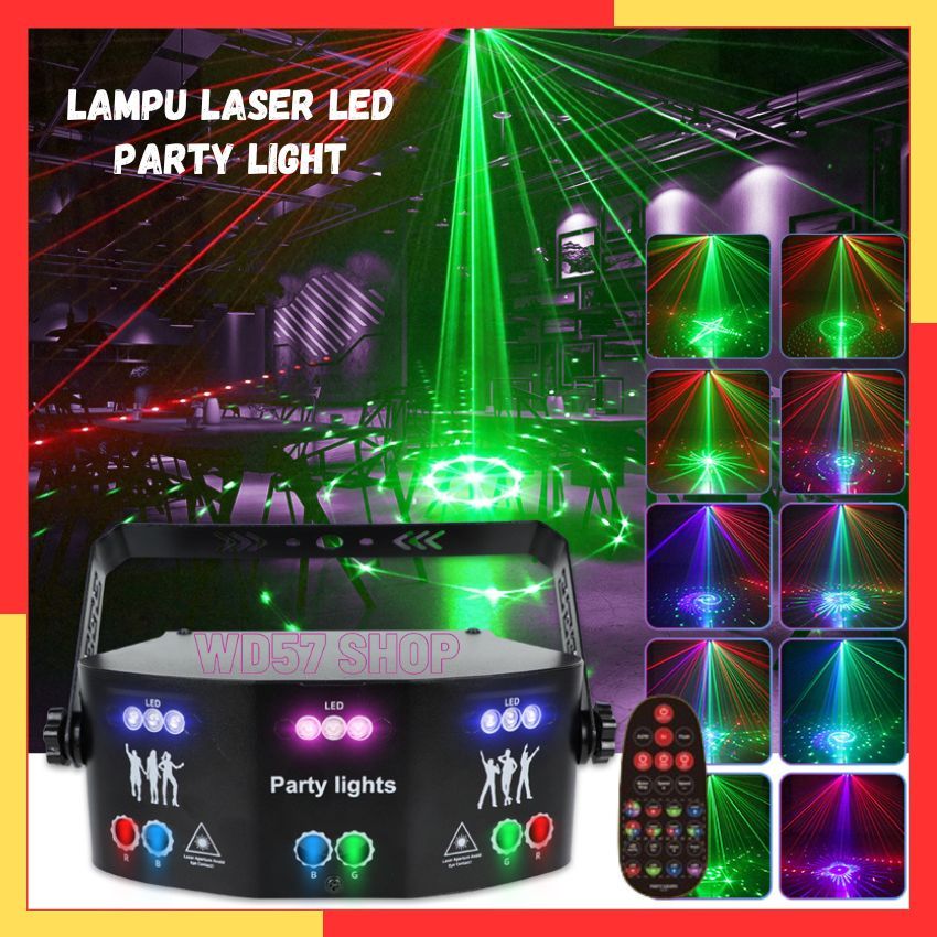 Lampu Disco Sorot Led Laser Disko Tembak Panggung Beam RGB DMX Lighting Efek Cahaya Hias Light Pangg