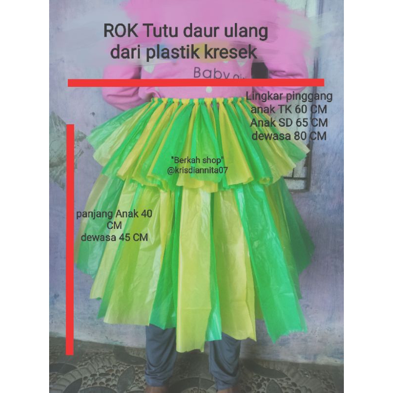 Rok daur ulang plastik||Rok tutu daur ulang || baju plastik