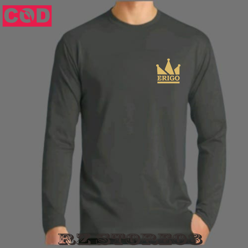 Baju Kaos Erigo Lite  Pria Wanita Lengan Panjang Distro Erigo  Baju Cowok Cewek Dewasa Print Gold Ba