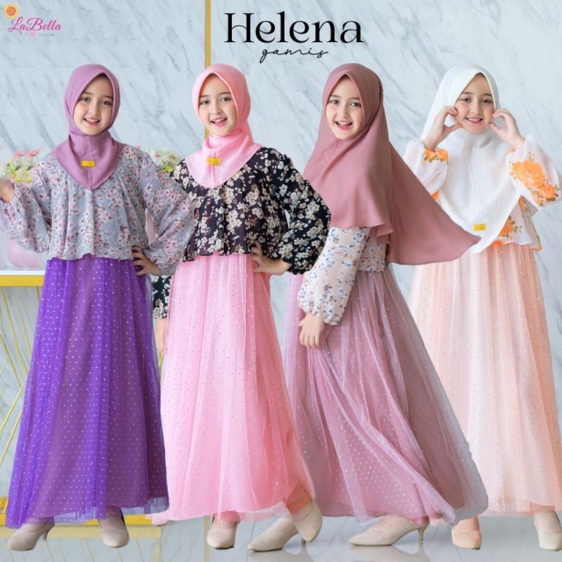 [ HELENA GAMIS ] By Labella gamis anak pesta terbaru gaun dress anak Helena Labella cantik  dress pe