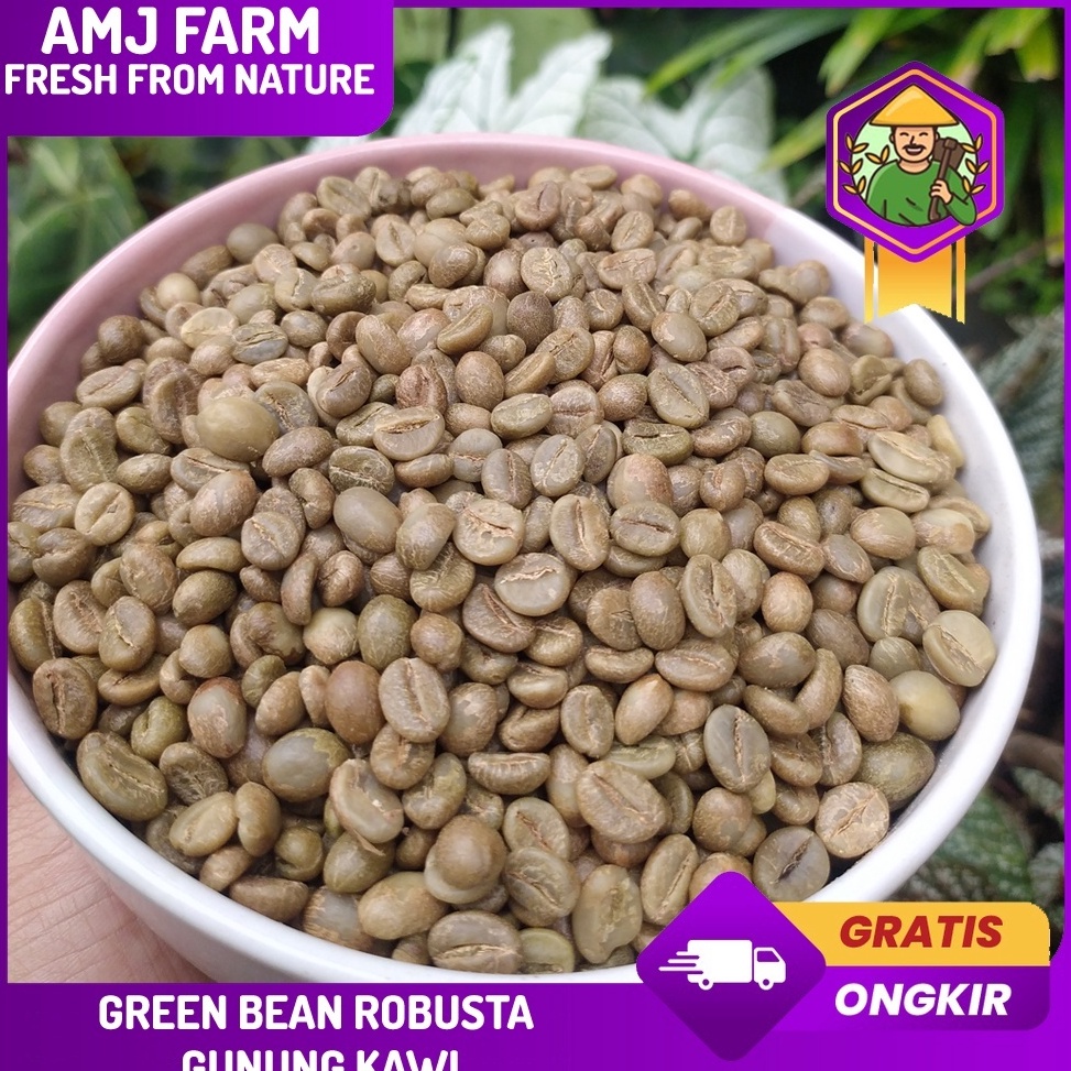 ✾ PREMIUM QUALITY 1 Kg Green Bean Kopi Robusta Gunung Kawi / Kopi Robusta Mentah Biji Kopi Pilihan (AMJ FARM) tbqhb