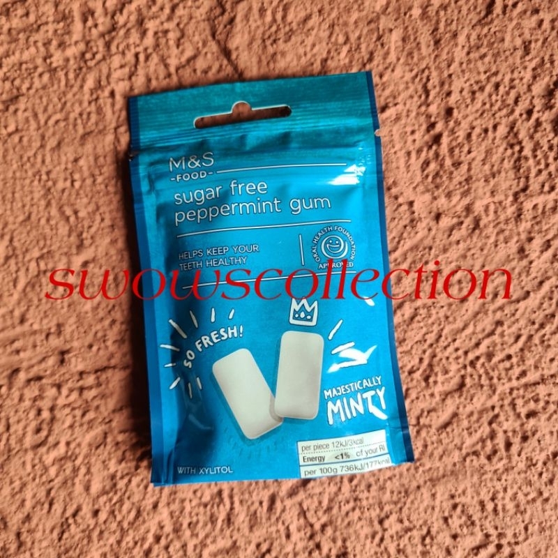 

M&S MARK MARKS & AND SPENCER SUGAR FREE PEPPERMINT GUM PERMEN MINT CANDY