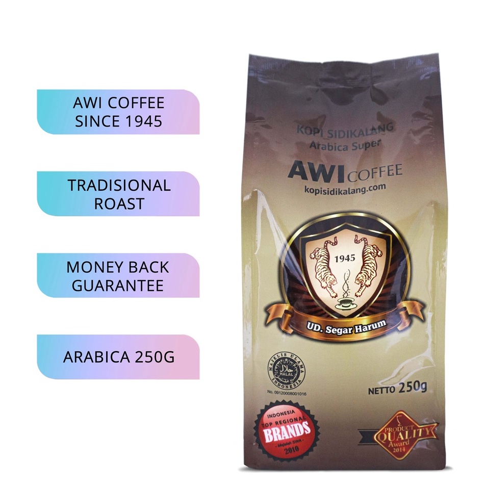 

MODEL MN345 Awi Kopi Sidikalang Arabica Super 250Gr Bubuk | Coffee | Powder | Kopi Tradisional Medan