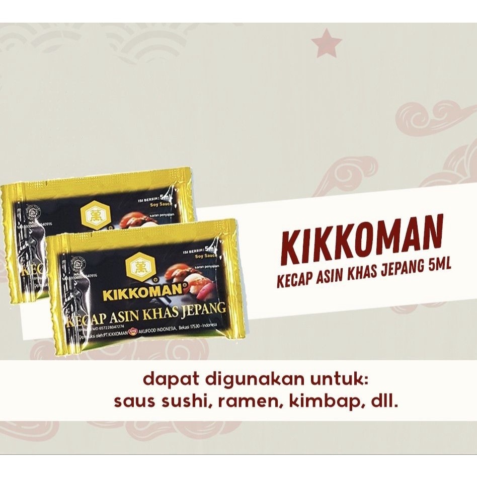 

Kikkoman Shoyu Sachet 1 pc Halal - Soy Sauce Kecap Asin Sachet 5ml