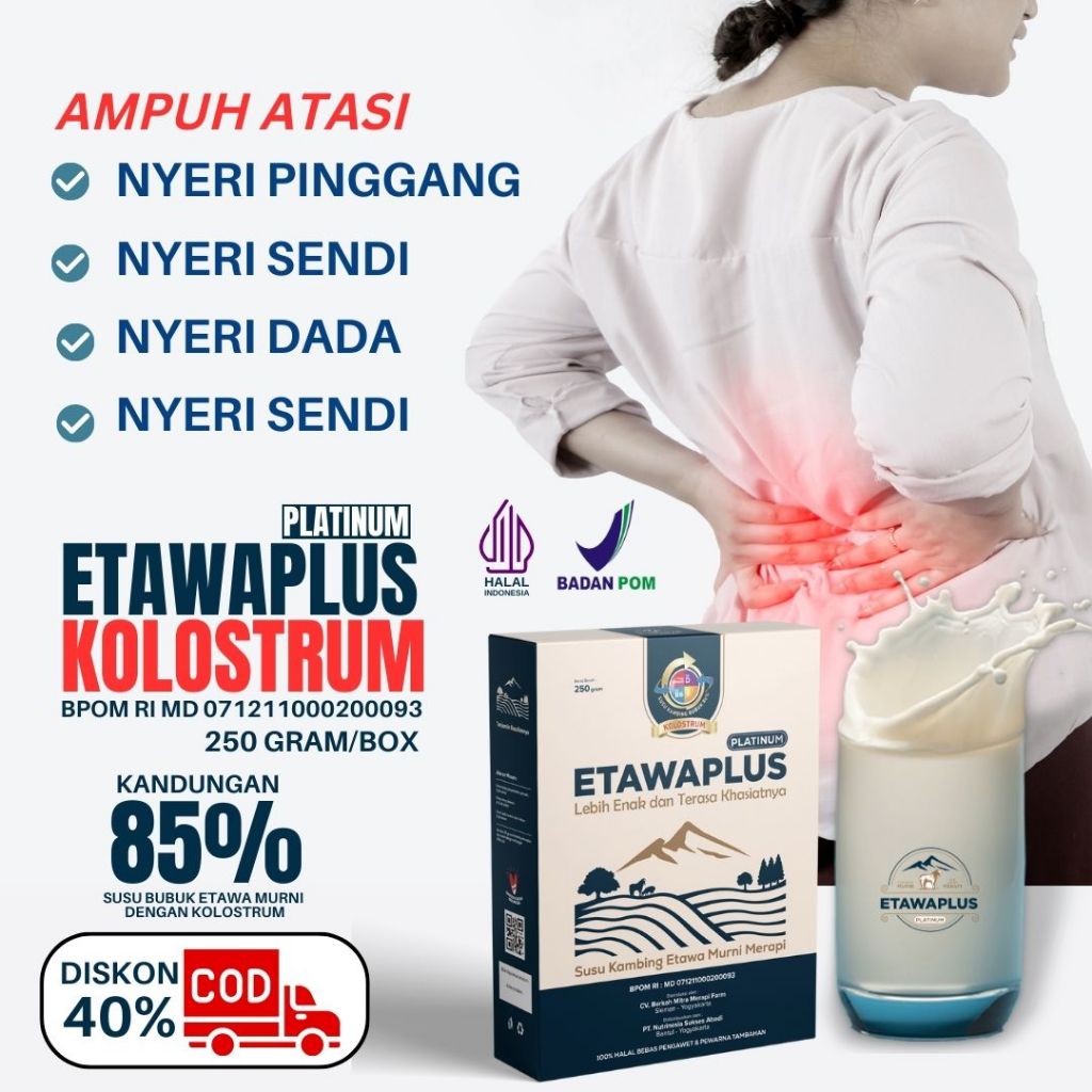 Etawaplus– Susu Kambing Etawa Tingkatkan Kepadatan &amp; Kesehatan Tulang Sendi Susu Anti Asam Urat Rematik Reumatik Nyeri Sendi 250gr