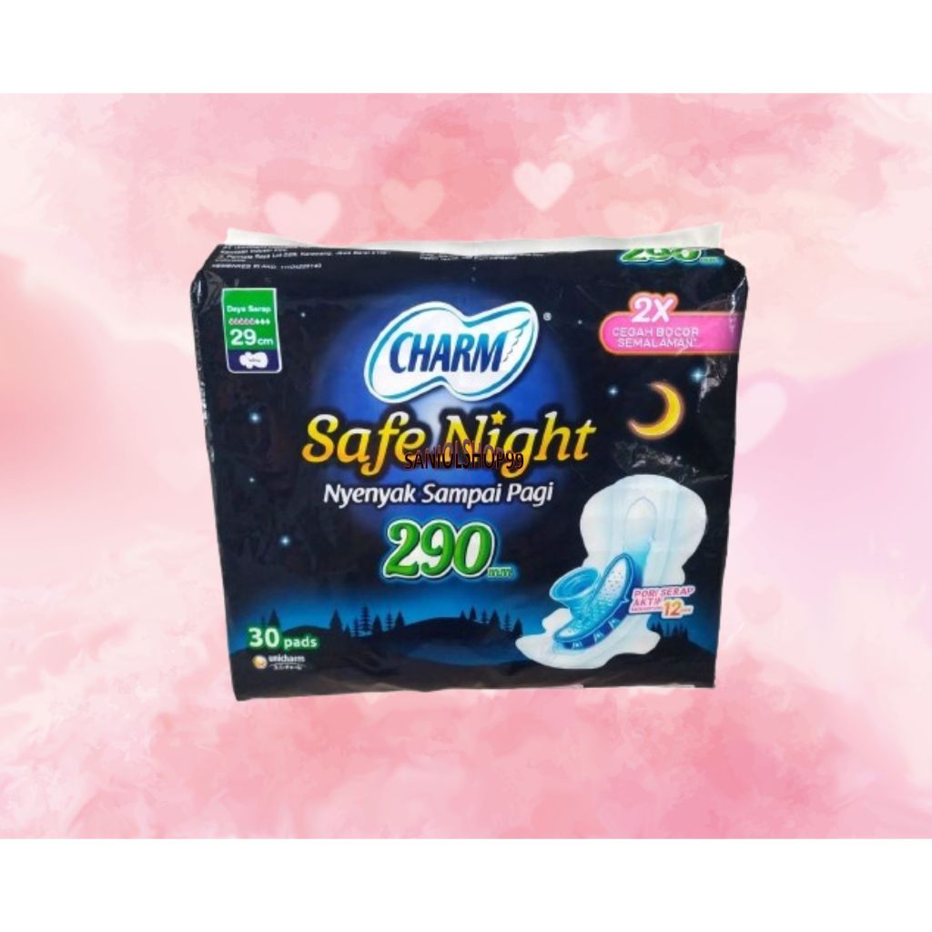 Pembalut Charm safe Night wing 29 cm isi 30