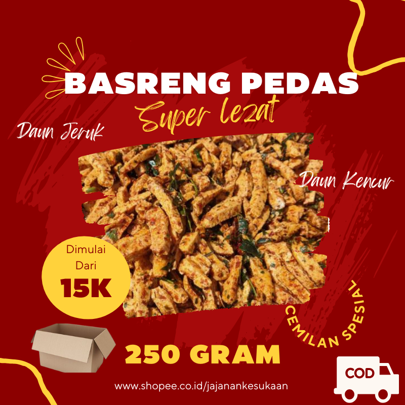 

Jajanan Kesukaan Basreng Pedas Daun Jeruk Sultan 250 gram Snack Cemilan Camilan Makanan Ringan GRATIS Packing KardusCOD