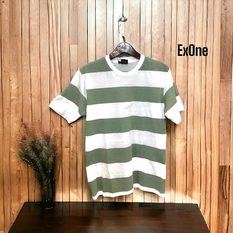 Tshirt Stripe Sage green - Kaos Stripe Sage Green