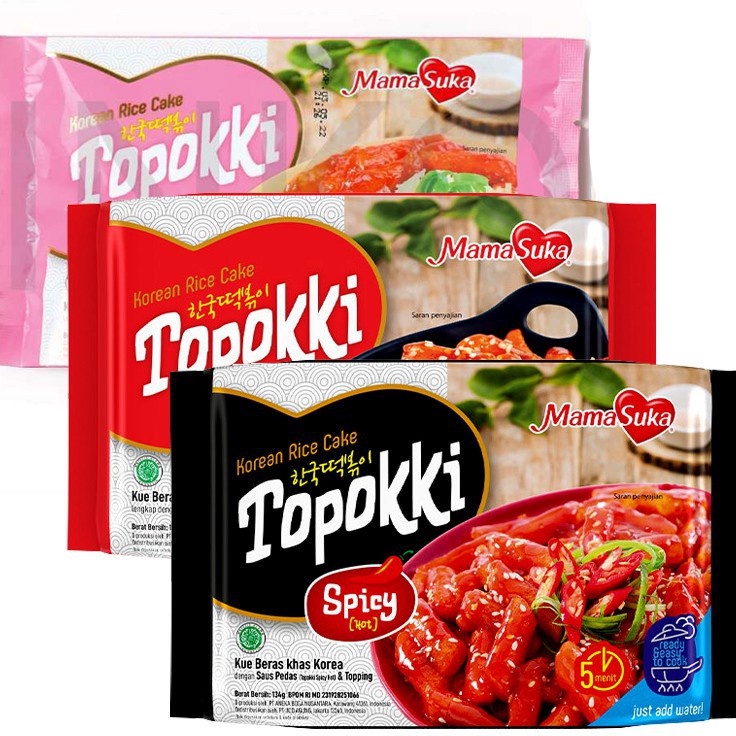 

TIPE OYM361 MamaSuka 134gram Snack Topokki Tteokbokki Instan Korea Halal Original Creamy Hot Spicy/134gr/134