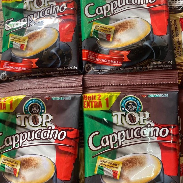 

Ready [1 RENCENG 15 SACHET] Top Kopi CAPPUCCINO Coffee Instant Bubuk 25 gr Cappucino 25gr Capuccino Capucino Coffee Powder Instan Renteng Bungkus