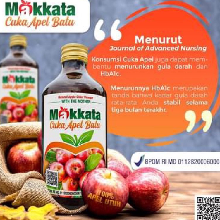 

KODE CJJ894 Cuka Apel Makkata With The Mother 330ml - Natural Apple Cider Vinegar