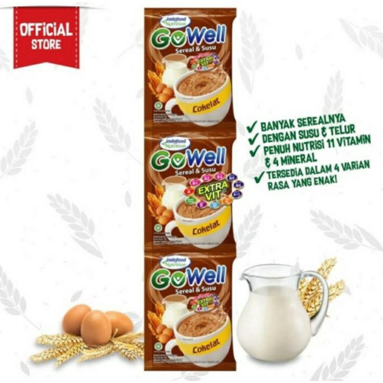 

R3@dy Stok Indofood Go Well Sereal & Susu RENCENG Isi 10 Flas Sale