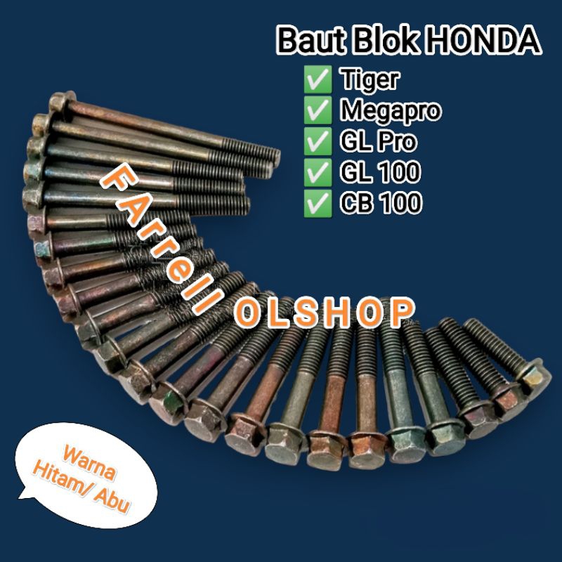 Baut Baud Blok Mesin Bak Mesin Honda Tiger Megapro GL Pro GL 100 GL 125
