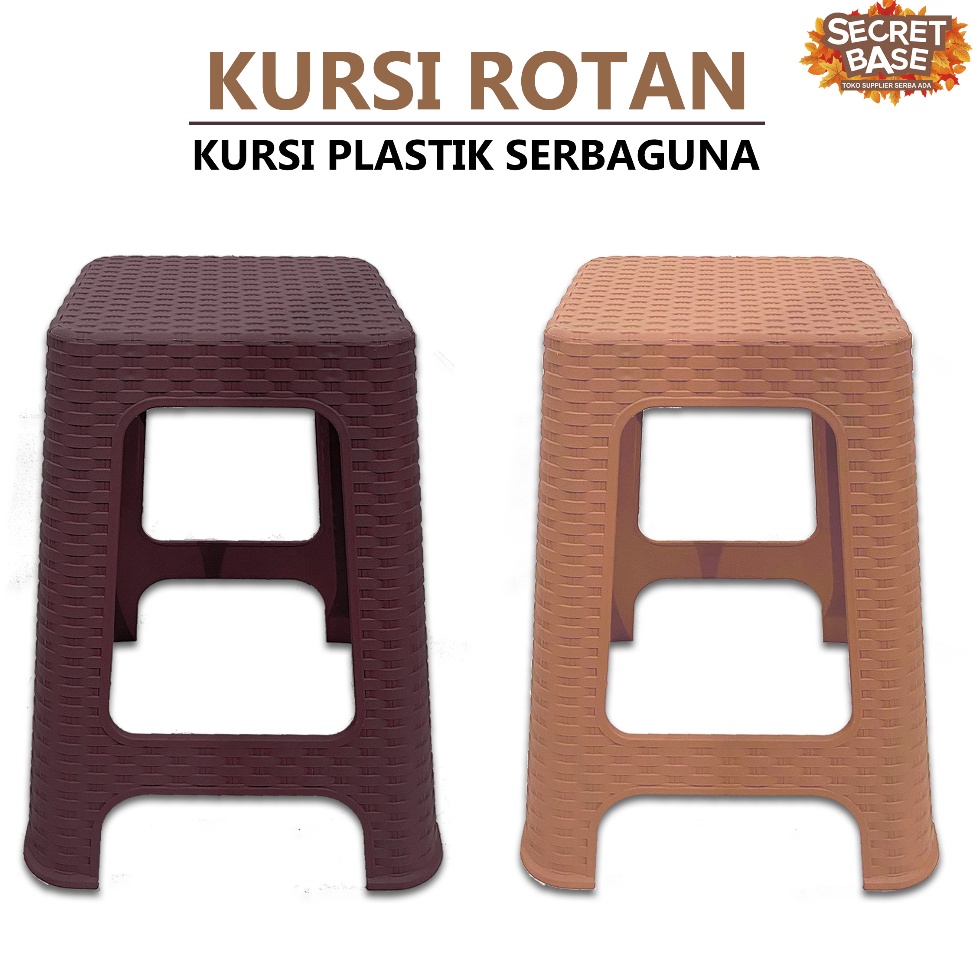 ➯ KURSI ROTAN - Kursi Plastik Tinggi / Bangku Tinggi Kokoh / Kursi Motif Rotan Murah w7cwq
