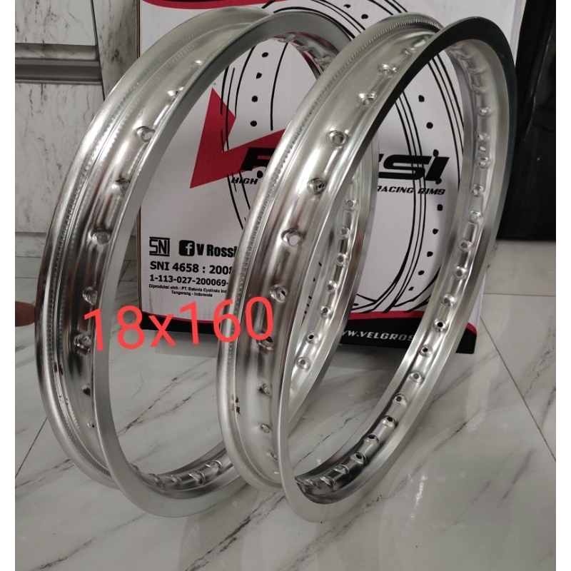 VELG ROSSI RING 18 x160 SEPASANG 2 PC WARNA SILVER