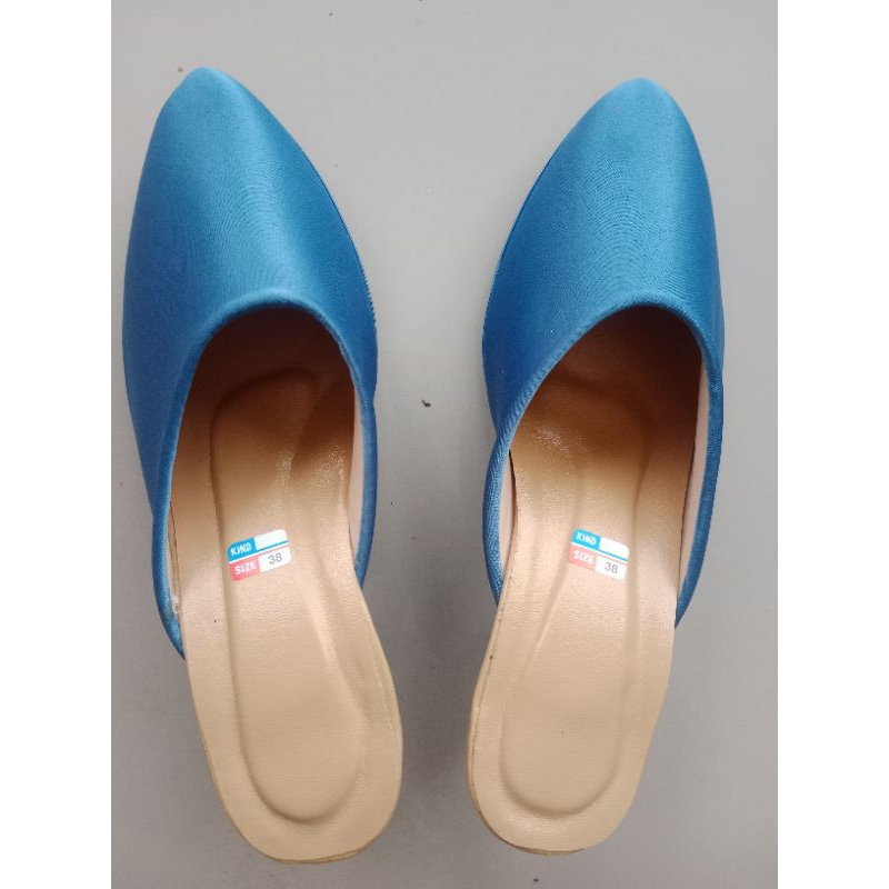 selop pengantin wanita biru denim selop manten denim terbaru