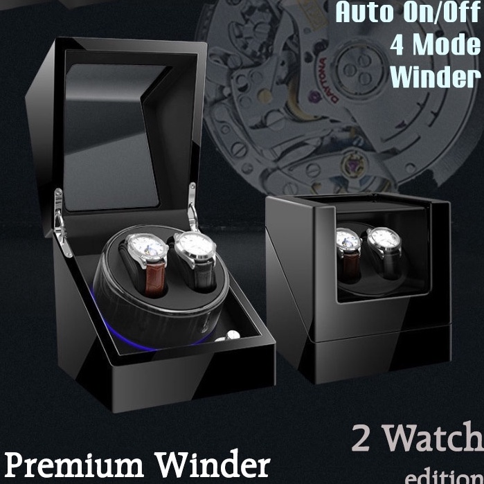 [KODE C4K6] Watch Winder display kotak Jam tangan pemutar automatic auto 2 box gift natal hampers cowok pria lebaran hadiah ulang tahun