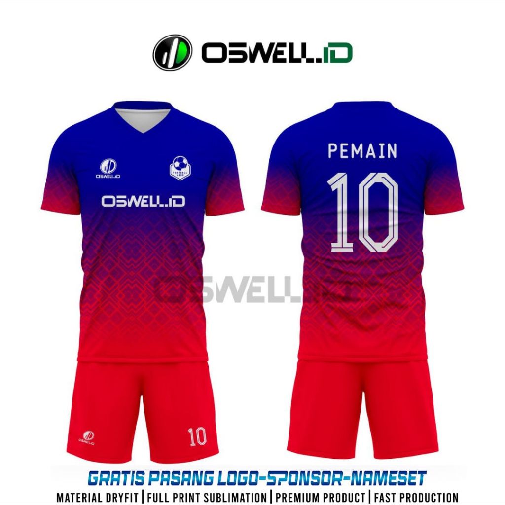 BAJU JERSEY FUTSAL DAN SEPAK BOLA FREE CUSTOM FULL PRINTING PREMIUM  [KODE OSWELL FO OS65]