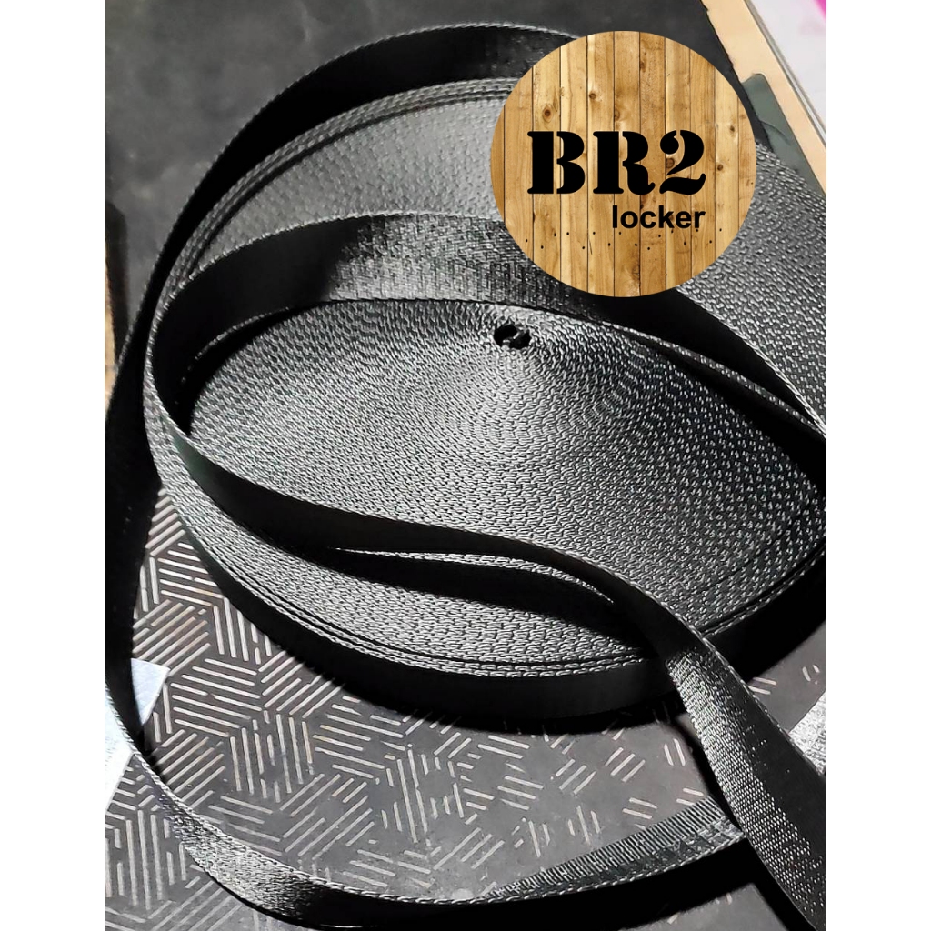 Tali Webbing Nylon Bisban Tas lebar 3 cm warna abu tua - per 1 meter