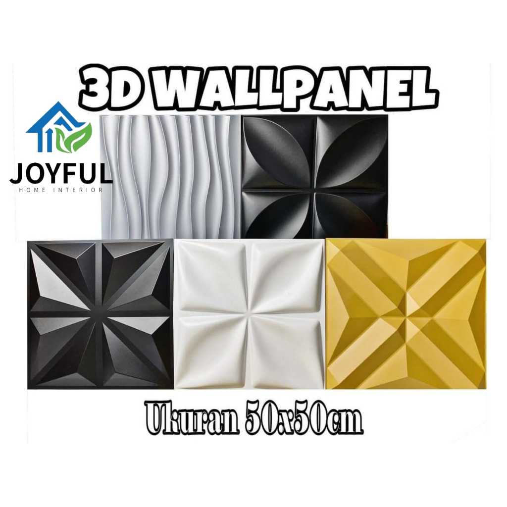Joyful Home Interior - Wallpaper Dinding PVC 3D Wallpanel • 50cm x 50cm • High Quality