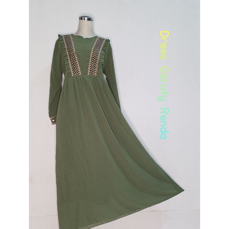 Gamis Ceruty Polos / Renda