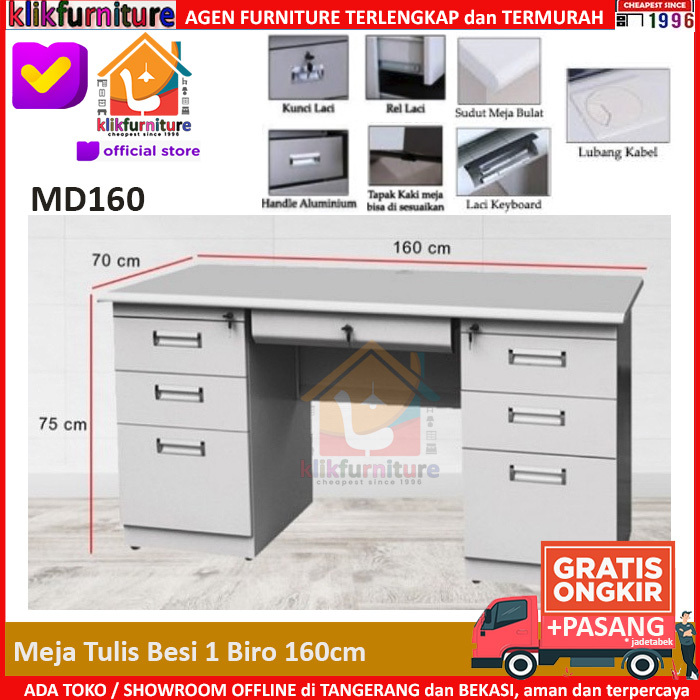 Meja Tulis Besi Meja Kantor Besi Meja Kerja Rangka Besi 1 BIRO MD160