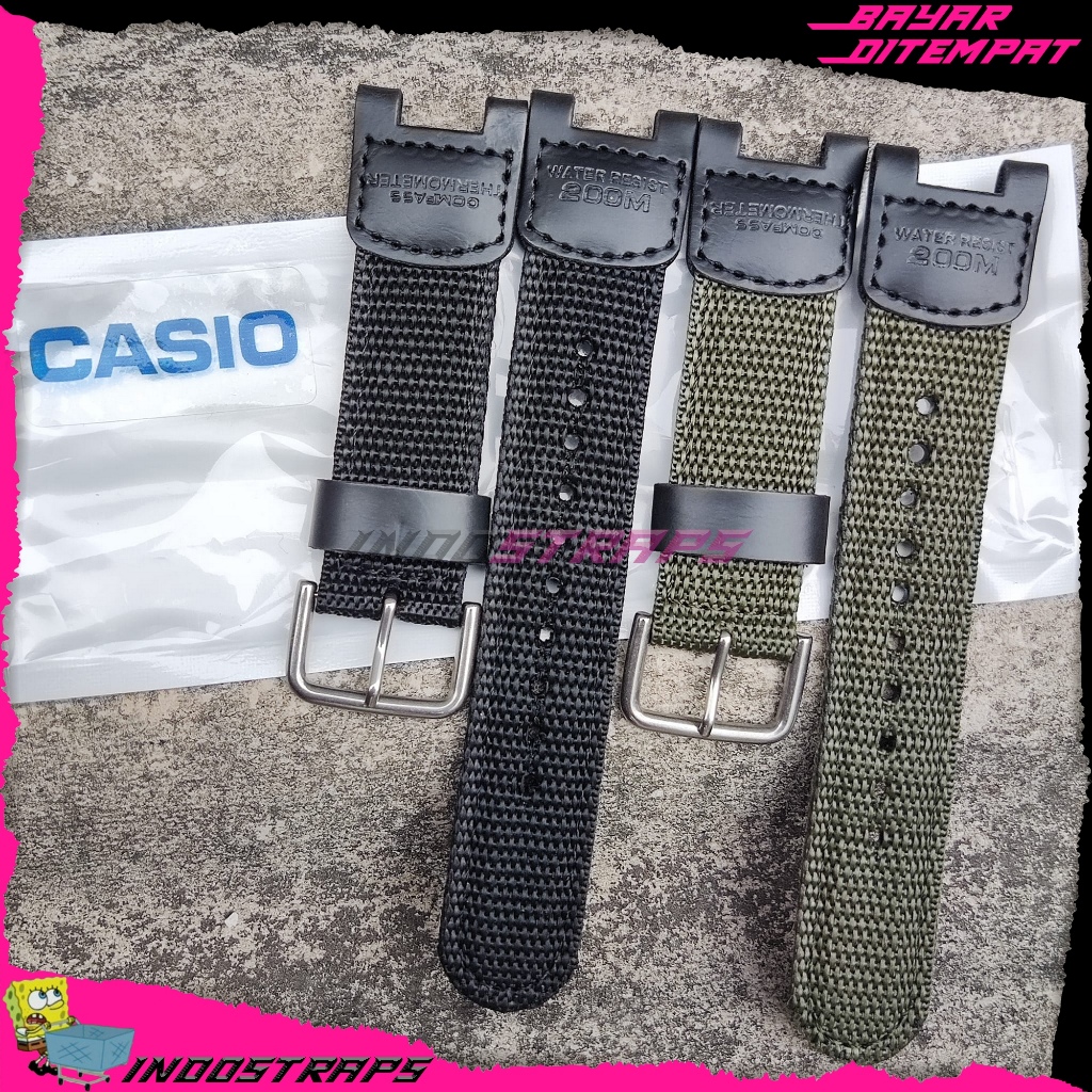 STRAP TALI JAM TANGAN KANVAS CASIO SGW 100