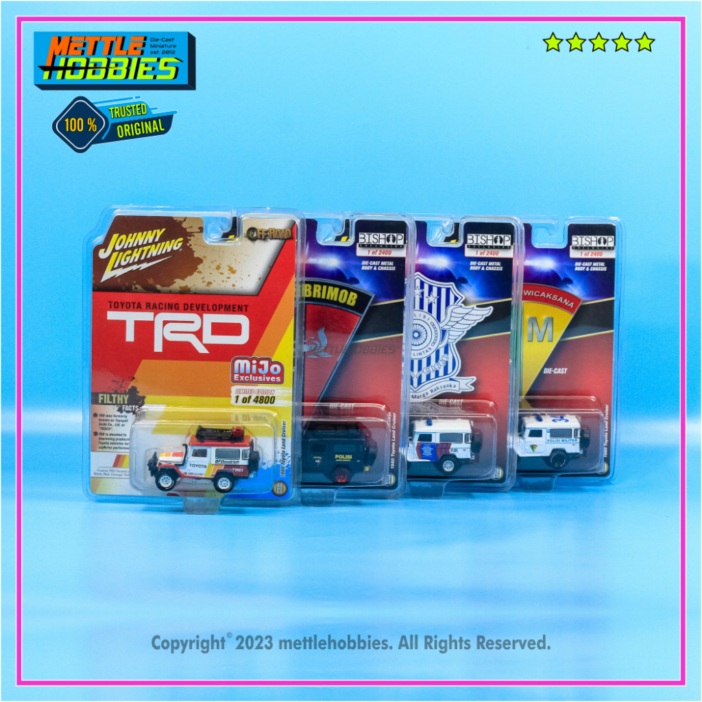 Johnny Lightning 1980 Toyota Land Cruiser FJ40 Brimob | PJR | Polisi Militer [ PM ] Diecast Miniatur