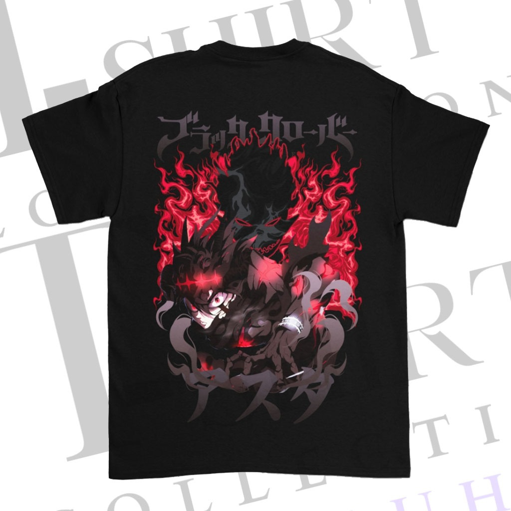 Kaos Distro Pria Sablon DTF BLACK CLOVER ASTA Kaos Putih Wibu Karakter Wanita T-Shirt collection Gal